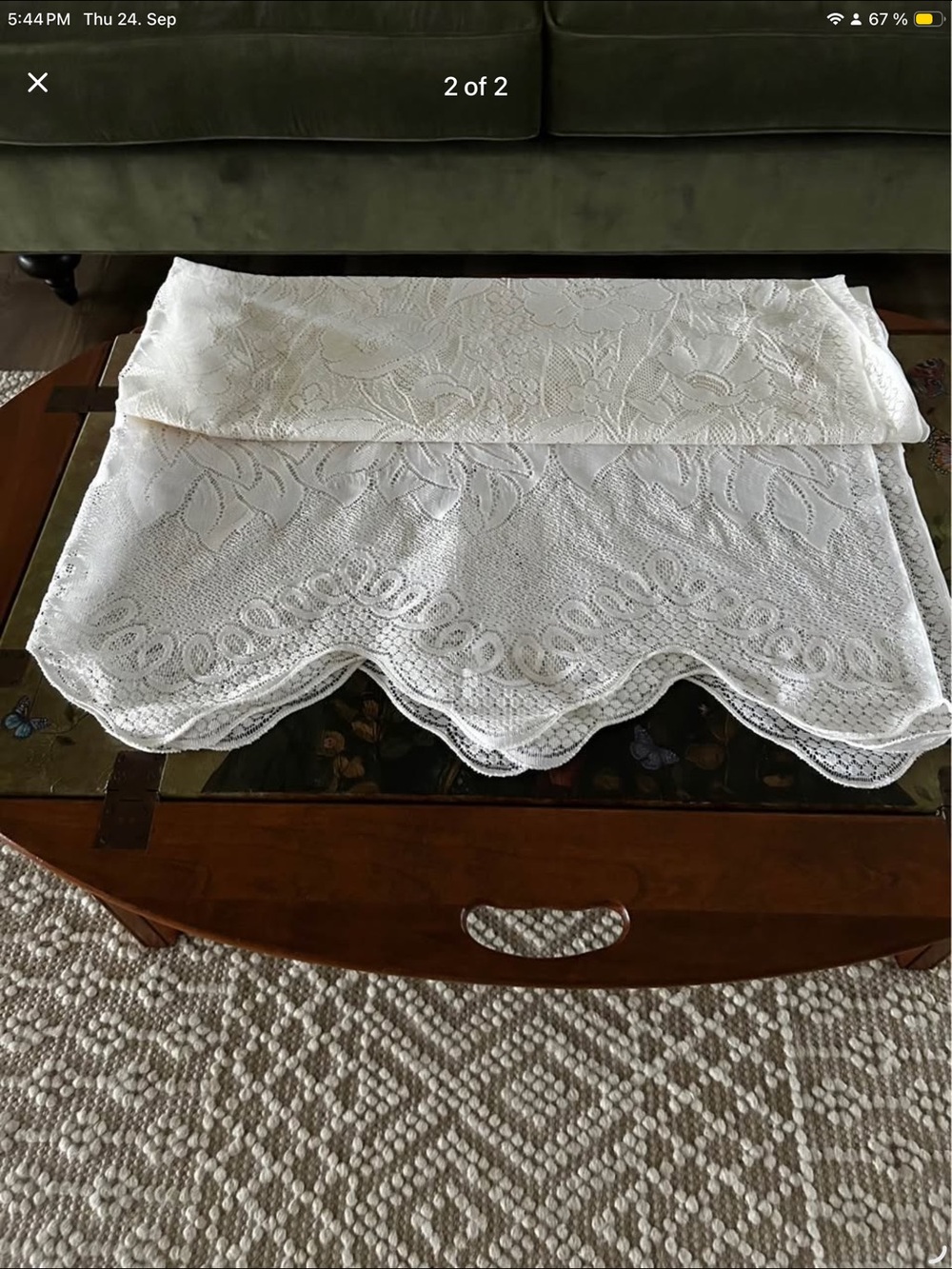 White Lace Scalloped curtains